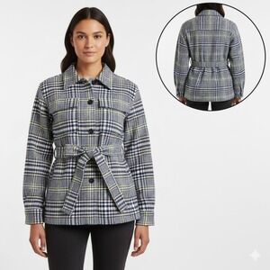 Pendleton Oregon‎ Tweed Belted Jacket XS Plaid Virgin Wool Coat NWT